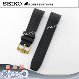 【鐘錶通】Monster Straps SEIKO SKX007 Rubber 專用橡膠錶帶 - 黑色金扣 ├新五號/SRPD79┤