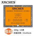 『ART小舖』Arches法國阿詩 全棉水彩紙 粗紋300g(31x41cm) 四面封膠 單本