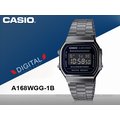 CASIO 手錶專賣店 國隆 A168WGG-1B 復古電子錶 不鏽鋼錶帶 防水 A168WGG