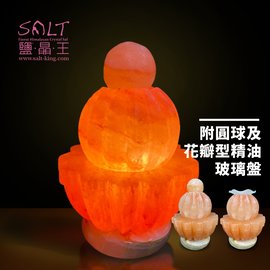 鹽燈專家【鹽晶王】蓮花造型精油鹽燈，放鬆舒壓淨化空氣，讓天然負離子香氣滿室。