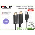 數位小兔【LINDY HDMI2.0 18GBIT/S 4K/60Hz 光纖同軸傳輸線 70M】38279 零失真