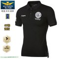 [空軍一號]AF-229/黑色/男彈性合身短袖POLO衫/飛行俱樂部紀念刺繡中磅天然棉