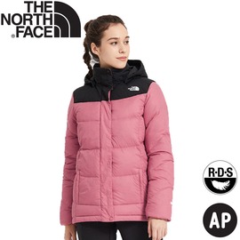 【The North Face 女 鵝絨連帽羽絨外套《粉紅》】3VRD/羽絨衣/保暖外套