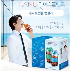 韓國 Mini KANU 【Maxim】孔劉咖啡 冰美式 輕度烘培 無糖咖啡 附環保飲料杯(隨機)100入 100G