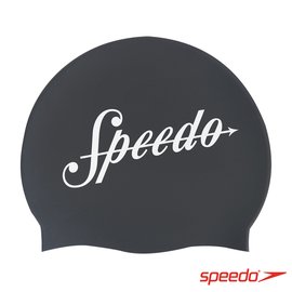 Speedo 矽膠泳帽 Slogan Print-復古Logo黑 SD808385D261 游遊戶外Yoyo Outdoor