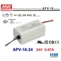 APV-16-24 24V 0.67A IP42 明緯 MW(MEAN WELL) LED變壓器 電源供應器 原廠公司貨