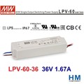 LPV-60-36 36V 1.67A IP67 明緯 MW(MEAN WELL) LED 電源供應器 變壓器 原廠公司貨