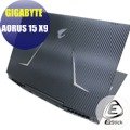 【Ezstick】GIGABYTE AORUS 15 X9 黑色立體紋機身貼 (含上蓋貼、鍵盤週圍貼) DIY包膜