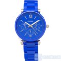 FOSSIL手錶 LE1097 日星期 24制 鈷藍陶瓷女錶【錶飾精品】