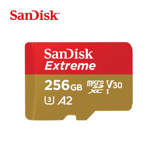SanDisk Extreme A2 256G microSDXC 記憶卡 (SD-SQXA1-GN-256G) 傳輸高達 190M 記憶卡