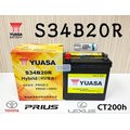 「永固電池」 原廠電池 YUASA 油電專用 S34B20R Toyota Prius CT200h 電池 日本製造