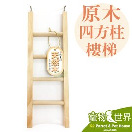 《寵物鳥世界》台灣製 Canary 原木四方柱樓梯 中小型 原木玩具 樓梯 木梯 GS124