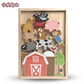 BeginAgain 木頭造型玩具 堆疊農場 (S1905)