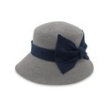 [紙在乎你Natural Club]英倫蝴蝶結淑女帽-灰色 針織帽 紙線編織 女帽 推薦 台灣製