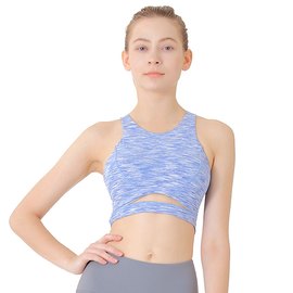 Namaste 瑜珈服 Kira 包覆美胸短上衣(附胸墊) - 藍白條紋