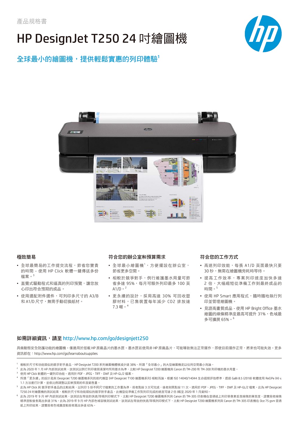 HP Designjet DSJ T250 24吋彩色噴墨CAD繪圖機(5HB06A) - PChome 24h購物