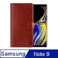 IN7 瘋馬紋 Samsung Note 9 (6.4吋) 錢包式 磁扣側掀PU皮套 吊飾孔 手機皮套保護殼-棕色