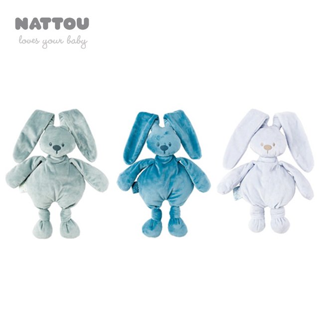 比利時 Nattou 絨毛動物造型安撫偶/寶寶玩具36CM (荳荳兔)