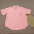 美國帶回 Ralph Lauren 型男必備 立體 曲棍球 LOGO 粉紅 短袖襯衫 大尺碼襯衫 九成新