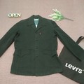 LEVI'S 型男必備 墨綠 挺版 休閒 西裝外套 獵裝外套 M
