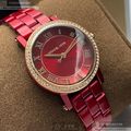MK邁克科爾斯女錶,編號MK3896,28mm紅色圓形陶瓷錶殼,紅色簡約, 羅馬數字, 陶瓷款錶面,紅色陶瓷錶帶款