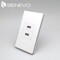 BENEVO嵌入面板型 USB2.0插座2個