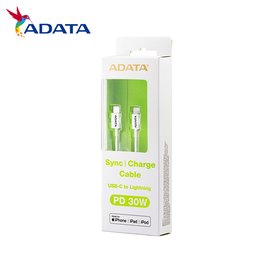 威剛 ADATA 1M 傳輸線 白色 USB-C 對 Lightning PD 快速充電 (AD-C2LT-1M-W)