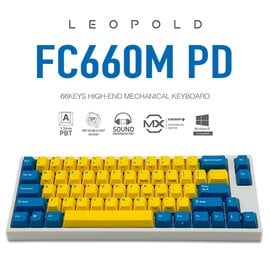 | MOJO | Leopold FC660M PD 藍黃 白殼 雙色 PBT二射成型 正刻英文 LAYOUT (茶/紅軸)