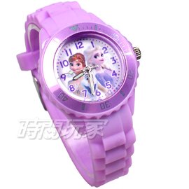 Disney 迪士尼 時尚卡通手錶 冰雪奇緣 艾莎公主 安娜公主 雪寶 兒童手錶 數字 女錶 紫色 DU5-3074
