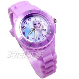 Disney 迪士尼 時尚卡通手錶 冰雪奇緣 艾莎公主 安娜公主 雪寶 兒童手錶 數字 女錶 紫色 DU5-3075