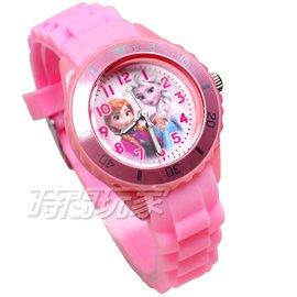 Disney 迪士尼 時尚卡通手錶 冰雪奇緣 艾莎公主 安娜公主 雪寶 兒童手錶 數字 女錶 粉紅色 DU5-3077