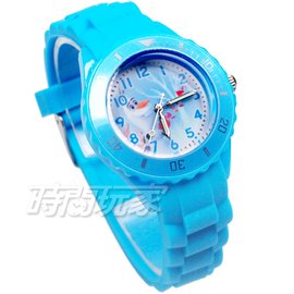 Disney 迪士尼 時尚卡通手錶 冰雪奇緣 艾莎公主 安娜公主 雪寶 兒童手錶 數字 女錶 藍色 DU5-3079