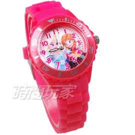 Disney 迪士尼 時尚卡通手錶 冰雪奇緣 艾莎公主 安娜公主 雪寶 兒童手錶 數字 女錶 桃紅色 DU5-3081