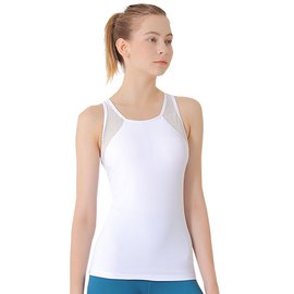 Namaste 瑜珈服 Frida 不對襯性感網紗上衣(附胸墊) - 白色