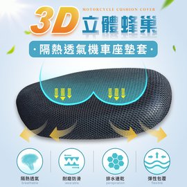 【沐眠家居Mu May】隔熱透氣 3D立體蜂巢機車座墊套 2入 / 兩種尺寸 高彈性椅墊 涼墊 防曬墊 散熱墊