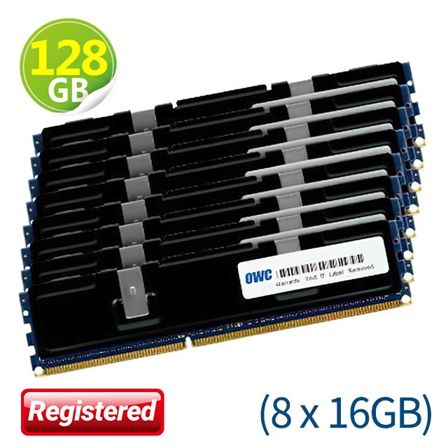 128GB (16GB x8) OWC Memory PC3-10600 DDR3 ECC-REG 1333MHz Mac Pro 2009年初~2012年中