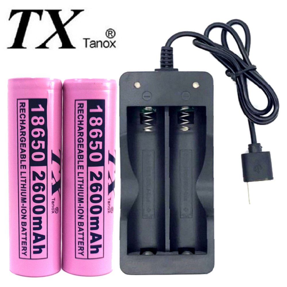 TX特林安全認證18650鋰充電池2600mAh 2入附USB雙槽充電器(LI2600-2-USB)