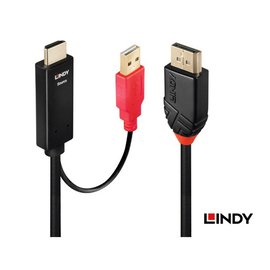 LINDY 林帝 41426 HDMI1.4轉DP1.2 USB電源 支援4K 2米 轉接線