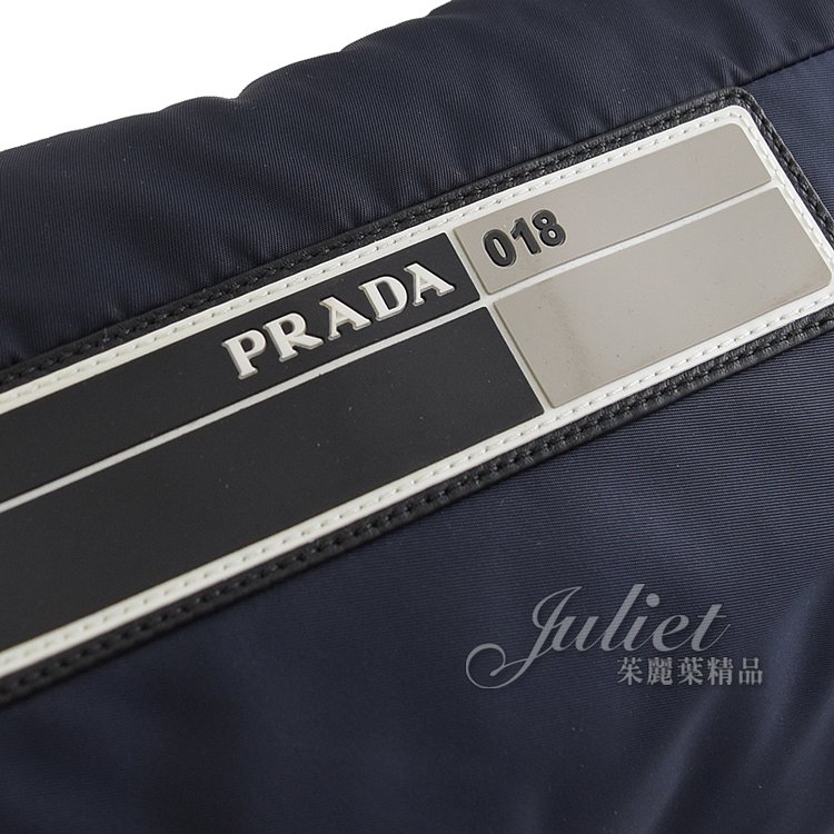 全新現貨補10個】茱麗葉精品PRADA 2VZ021 TESSUTO 字母徽章造型尼龍大