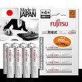 日本富士通 Fujitsu 低自放電4號750mAh鎳氫充電電池 HR-4UTC (4號8入)送電池盒