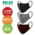 【H&amp;H】奈米鋅口罩 3D立體口罩 (重複水洗 台灣製)