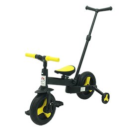 【BabyBabe】折疊多功能幼兒滑步車/平衡車/三輪車/自行車(附推把) (SL-A6黃)