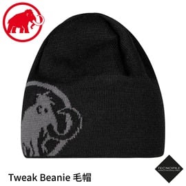【MAMMUT 長毛象 Tweak Beanie毛帽《黑/鈦金灰》】1191-01352/登山保暖帽/針織帽
