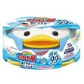 【好厝邊】 日本製 GOON 大王製紙 99%純水濕紙巾一包( 70枚入)+ 附小鴨收納盒~淺藍鴨