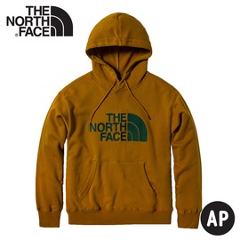【The North Face 中性 LOGO連身帽T恤《黃褐/綠》】4NEQ/保暖休閒大學T/連帽上衣/休閒長袖
