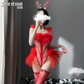 ST-Select★嬌媚❤性感造型聖誕禮物女郎連身紗裙套裝★角色扮演