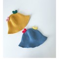 韓國秋季兒童純色愛心針織漁夫帽