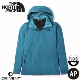 【The North Face 男 兩件式防水鵝絨保暖外套《藍/黑》】4N9U/保暖連帽外套/防水透氣三合一外套