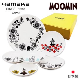 【日本山加yamaka】moomin嚕嚕米彩繪陶瓷淺盤禮盒6入組 (MM1400-52)