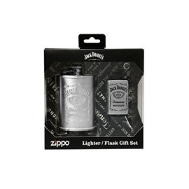 Zippo Jack Daniel''s No.7 Whisky〝傑克丹尼爾田納西威士忌打火機 + 酒壺〞 禮盒組 -#ZIPPO 49080